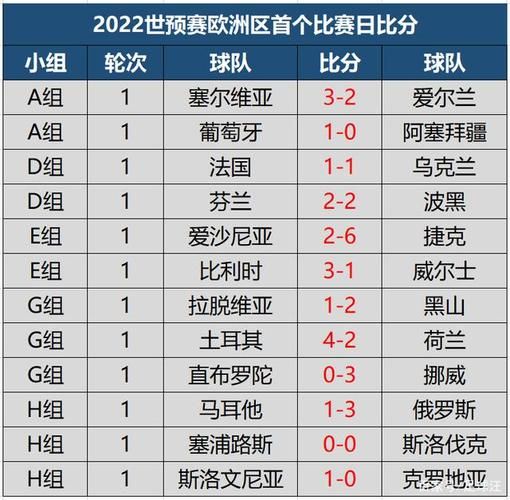 2014世界杯欧洲区预选赛（2014世界杯欧洲区预选赛比分）