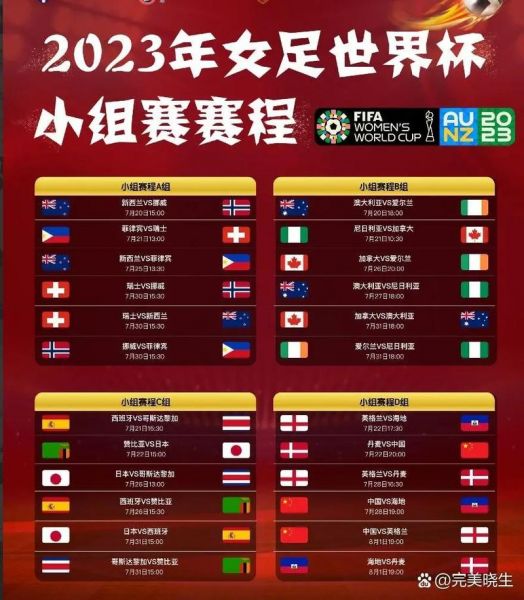 2019年女足世界杯分组（女足2019世界杯成绩）