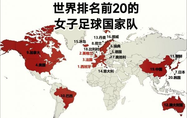 女足世界排名最新排名表（女足世界排名最新排名表格）