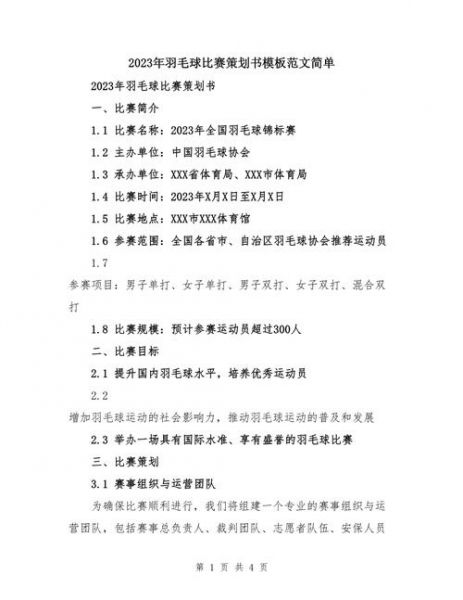 羽毛球比赛策划（羽毛球比赛策划书怎么写）