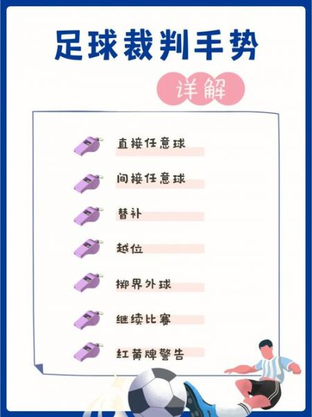 足球裁判九大手势图解（足球裁判判罚手势）