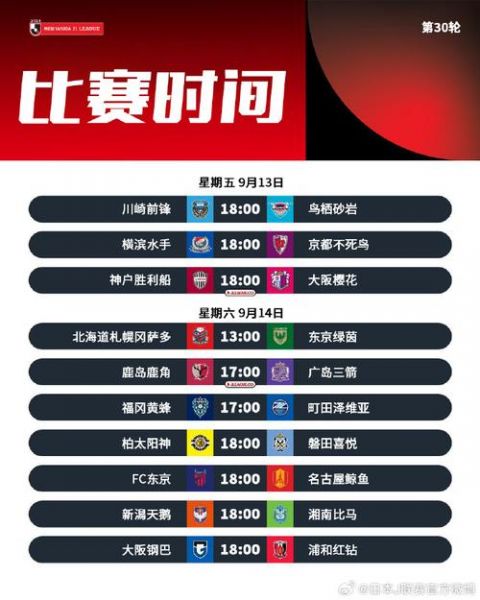 j1联赛，j联赛赛程排名