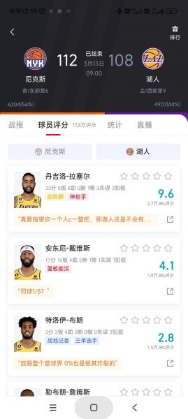 尼克斯直播，湖人VS尼克斯直播