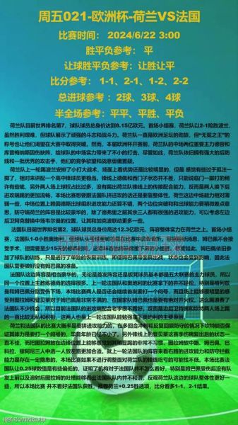 荷兰vs乌克兰比分预测，荷兰vs乌克兰比赛数据