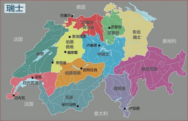 德国 瑞士，德国瑞士地图