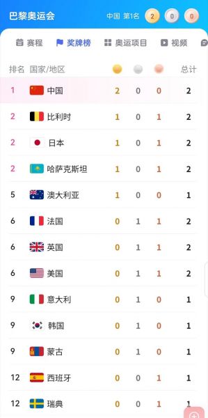 2016年奥运奖牌榜，2016年奥运会奖牌榜明细
