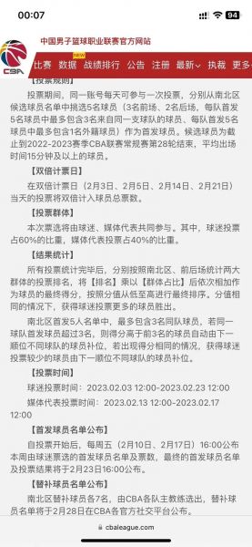 cba全明星投票入口2022，cba全明星投票结果