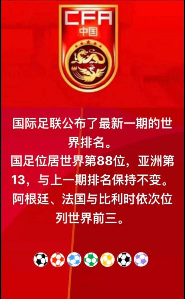 fifa排名2022国家队，fifa国家队最新排名
