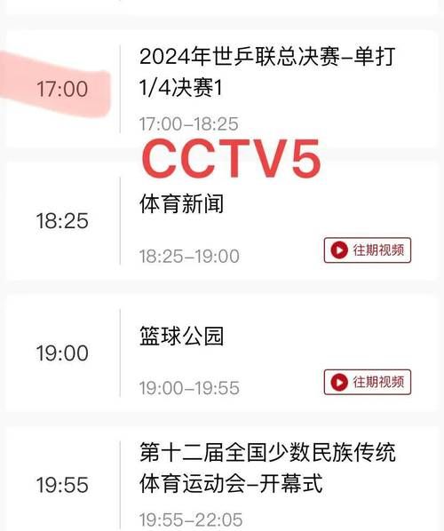 中央5 体育赛事频道节目表，中央5体育节目表直播在线观看