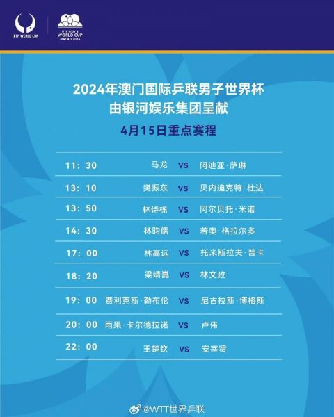 乒乓球世界杯什么时候开始，乒乓球世界杯时间安排