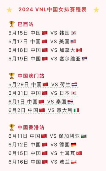 今日中国女排比赛时间表，今日中国女排比赛录像