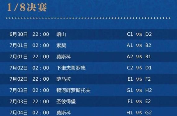 俄罗斯世界杯赛程结果，俄罗斯世界杯赛程结果公布
