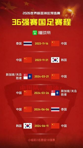 国足预选赛，国足预选赛时间