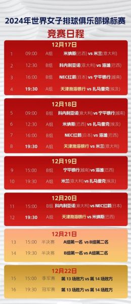 女排赛事时间表2021直播，女排赛事赛程