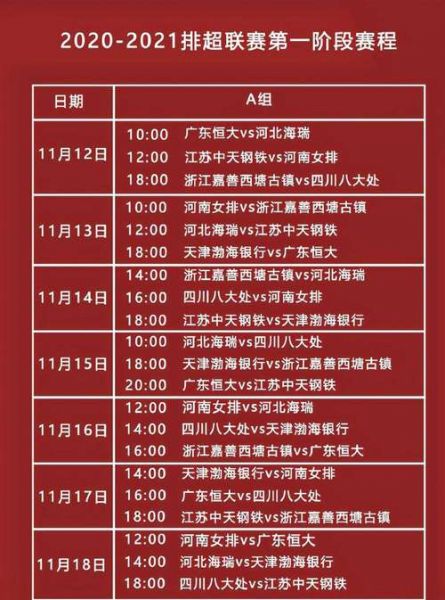 女排赛事时间表2021，女排赛事时间表2021天津