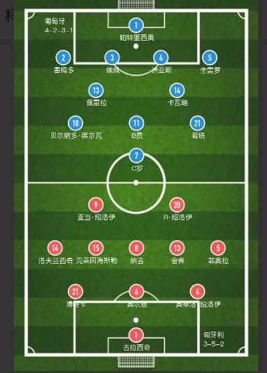 葡萄牙国家队阵容2020，葡萄牙国家队阵容2021首发